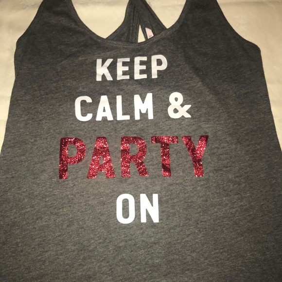 VS Keep Calm and Party On Tank sz S - Picture 3 of 4